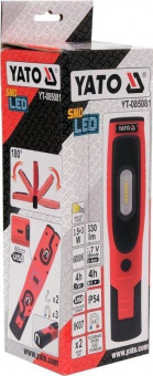 YATO Ліхтар акумулят. Li-Ion- 3.7V, YATO з 3,5Вт і 3Вт світлодіодами, магнітом в компл. з USB зарядн