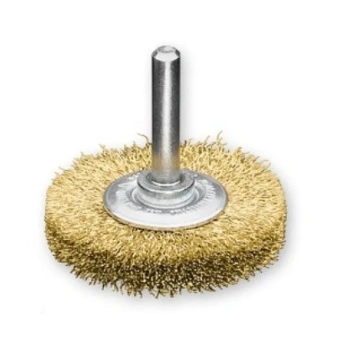 Щетка дисковая 80х18 мм, хвостовик 6 мм, латун. проволока 0.20 мм, 15000 об / мин LESSMANN
