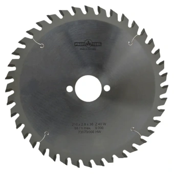 Диск пильный по дереву 210х2.8х1.8х30 мм, Z=40, форма зуба W (ATB), продольный рез PROFITOOL