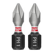 MILWAUKEE Біта SHOCKWAVE, PH1, 25мм, (3шт)