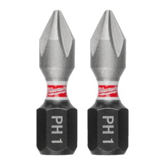 MILWAUKEE Біта SHOCKWAVE, PH1, 25мм, (3шт)