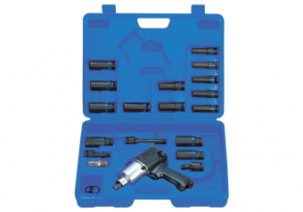 KING TONY Пневматический гайковерт 1/2" 678 Нм с головками удлин. (8-27мм) | 44118MP