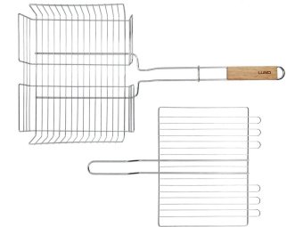 Решітка для гриля LUND розкладна з деревяними ручками, 34х 27,5х 6,5 см [12]