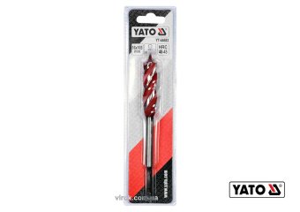 YATO Свердло по дереву YATO : Ø= 16 мм, L= 165 мм, HRC 40-45 з 4 пругами, HEX- 1/4"  | YT-44683