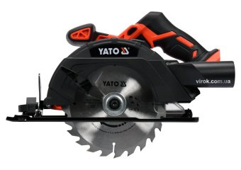 YATO Пила дискова ручна акумуляторна YATO : Li-Ion 18 В, для диска Ø=165/16 мм,24 зуби, (БЕЗ АКУМУЛЯ