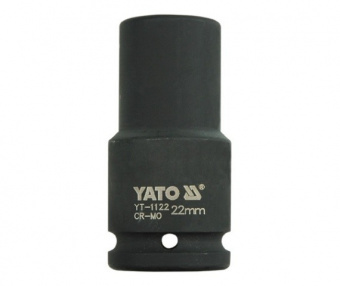 YATO Головка торцева ударна 6-гранна YATO : подовжена, квадрат 3/4", М= 22 мм, L= 90 мм  | YT-1122