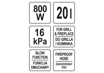 VOREL Порохотяг для попелу мережевий 800 Вт, збірник- 20 л  | 78870