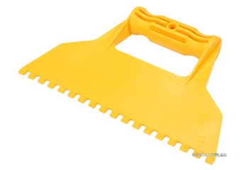VOREL Шпатель для сумішей і клеїв : L= 225 мм пластиковий, з зубами- 6х6 мм  | 05972