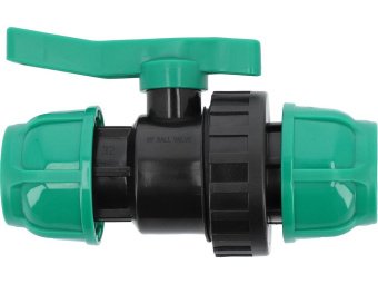 Кран кульовий до водяних пластикових труб  Ø= 32 мм FLO з поліпропілену, для тиску 16 Bar [30/60]