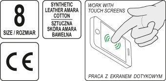 YATO Рукавиці робочі чорно-сірі YATO : для сенсорних екранів, штучна шкіра +бавовняний трикотаж, роз
