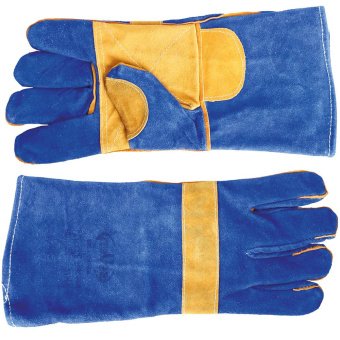 Рукавиці Краги на підкладці сині з жовтим надолонником довгі KEVLAR (69677) р.12 Україна | 16-251