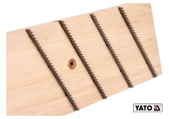 YATO Терка для зняття штукатурки дерев'яна з дрібними зубцями YATO : 405 х 84 мм, пластикова ручка  