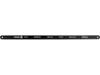 Полотно різальне по металу BI-метал VOREL M42+CrV6150+Co8%, 300х12,6х0,65 мм, 24 зуби/1", паков. 2шт
