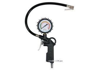 VOREL Пістолет пневматичний алюмінієвий для накачування шин з манометром, 0-6Bar і шлангом35см  | 81