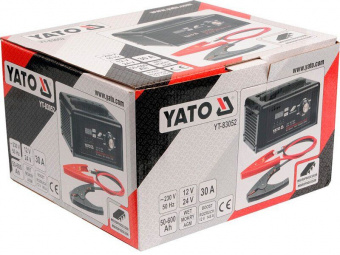 YATO Пуско-зарядний пристрій YATO: акумулятор 12/24В, 50-600 Агод, V= 230 В,10/30А(12В),7,5/15 А(24В