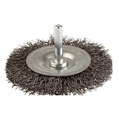 Щетка цилиндрическая 75х10 мм, хвостовик 6 мм, Нерж. проволока 0.30 мм, 4500 об/ мин Постер LESSMANN