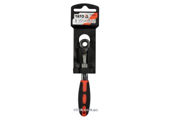 YATO Ключ накидний, вигнутий з тріщаткою YATO: М8, HRC 42-48, Cr-V, з прогумов. ергономічною ручкою 