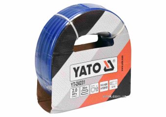 YATO Шланг пневматичний гібридний (ПВХ+БНК) YATO: Ø6.5мм x20м, Ø=1/4", тиск ≤ 2 MPa, різьбов. з'єдн.