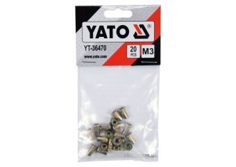 YATO Нітогайка сталева YATO; М3, l= 9 мм, 20 шт.  | YT-36470