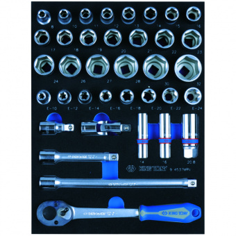 KING TONY Набор инструментов для тележки 259 пр. в мягких ложементах (без тележки) (EVA ложемент) | 