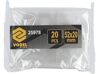 Леза змінні до рубанка 25977 VOREL, трапецієподібні, 52х 20 мм, паков. 20 шт. [24]