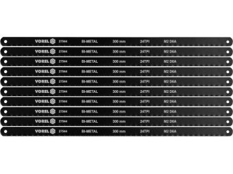 Полотно різальне до ножівки по металу BI-мет VOREL М2 D6A, 300х12,6х0,65 мм, 24 зуби/1", паков. 10шт