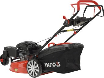 Газонокосарка бензинова YATO з приводом: 3,5кВт, ширина різання: Ø= 53 см, травозбірник- 62л