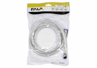 FALA Шланг для душа Ø= 14 мм, покритий хром-білою ПВХ гофрою, G 1/2, l= 1,5 м  | 75652