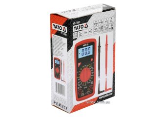 YATO Мультиметр для вимірювання електр. параметрів YATO з LCD-дисплеєм і провідниковими контактами  