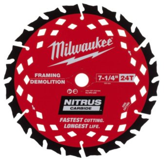 MILWAUKEE Диск пиляьний по деревині з цвяхами Nitrus, діаметр 190х30х1,6мм, 24 зуб.