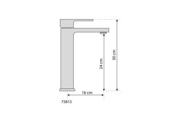 FALA Змішувач води для умивальника, високий "RETRO BLACK 3" з кульовим регулятором  | 75815