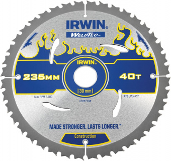 IRWIN Диск пильный по деревоматериалам Weldtec CSB 235мм/T40/30/20, | 1897388
