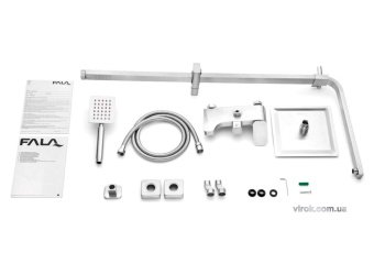 FALA Душовий комплект STEELY 4 : 2 функції, регульована висота 87- 131 см  | 75665