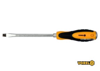 VOREL Викрутка плоска ударна з 6-гранним стержнем : SL8 х 150 мм, HRC 38-46, Cr-V  | 62166