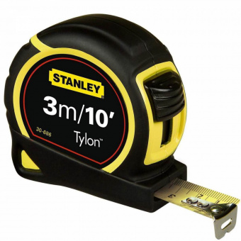 STANLEY 0-30-686 Рулетка измерительная"OPP Tylon™", 3м/10"х12.7мм, пластиковый корпус с резиновыми в