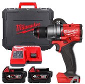 MILWAUKEE Дрель-шуруповёрт аккумуляторная бесщёточная ударная M18 FPD3-402X GEN 4 крут. мом. 158 Нм 