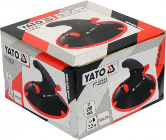 YATO Присоска для монтажу скла одинарна YATO: чашка Ø= 152 мм, m= 32 кг  | YT-37223