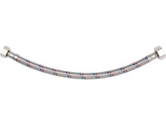 Шланг водопровідний з опліткою з нерж сталі FALA l= 300мм, Ø= 8/12, з'єднання F-1/2" х F-3/8" 1 МПа