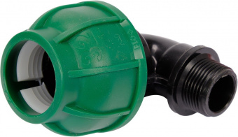 FLO Коліно 90° до водяних пластикових труб з зовн. різьбою 32 мм-3/4" поліпропілен, для тиску 1 MPa 