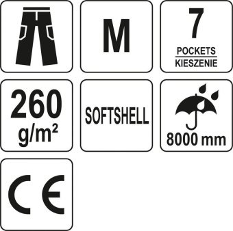 YATO Штани робочі для літнього сезону, чорні YATO, розмір M; 7 кишень, 94%- поліестер, 6%-еластан  |