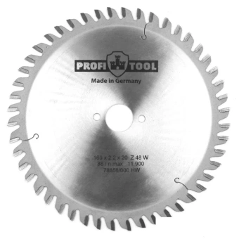 Диск пильный по дереву 160х2.2х1.4х20 мм, Z=48, зуб W (ATB), продольный+поперечный рез PROFITOOL