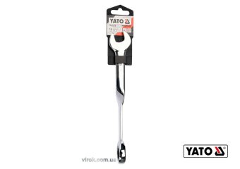 YATO Ключ ріжково-накидний, кручений 90° з тріщаткою YATO : М= 16 x 228 мм, HRC 40-45, Cr-V  | YT-01