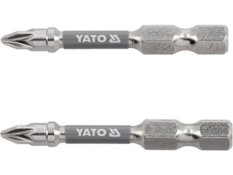 Насадка викруткова YATO PZ1 х 50мм. HEX 1/4", покрита нікелем, 2шт.[10]
