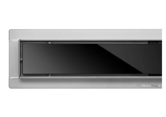 FALA Трап підлоговий для душу з нержавіючої сталі "BLACK GLASS" ; 80х 7х 7 см  | 75388