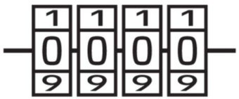 VOREL Замок навісний з кодовим замиканням : латунний корпус- 40х 11,8х39,5 мм, стал дуга- 30х25х 5 м