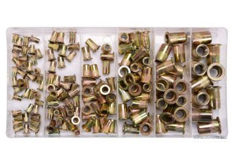 YATO Нітогайки сталеві YATO з різними розмірами М3-М10, 150 шт. в футлярі  | YT-36481