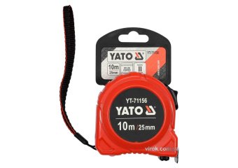 YATO Рулетка YATO : L=10м x25мм, з сталевою стрічкою, нейлоновим покриттям, подвійним блокуванням  |