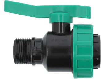 Кран кульовий до водяних пластикових труб  Ø= 1" Х 1" F/M-різьб FLO з поліпроп, для тиску 16Bar