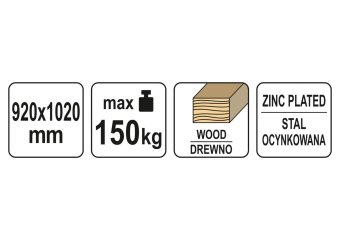 YATO Козли розкладні для розпилювання дерев'яних колод YATO: навантаження- 150кг, h=920 мм, w=1020 м