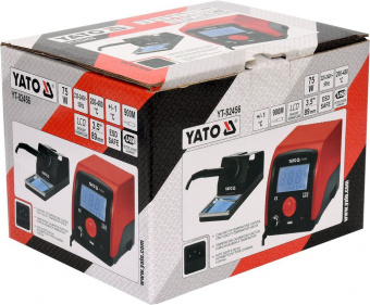YATO Паяльна станція мережева YATO; Р=75Вт, t°= 200-480°С, жало тип 900М, LCD табло з USB заряджання
